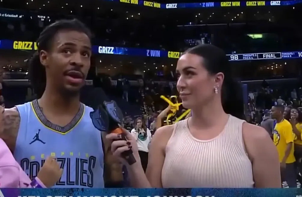 Watch Ja Morant Show Massive Discipline While In On-court Interview With Stunning Reporter Kelcey Wright Johnson
