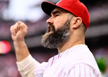 On Saturday, Jason Kelce Threw Out the First Pitch Before the Phillies Game