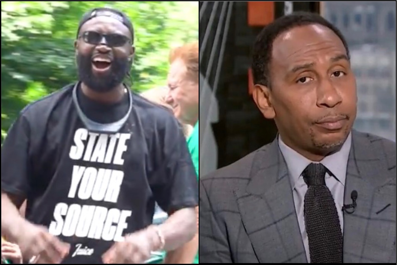 Jaylen Brown Clowns Stephen A. Smith With “State Your Source” Shirt During Finals Parade