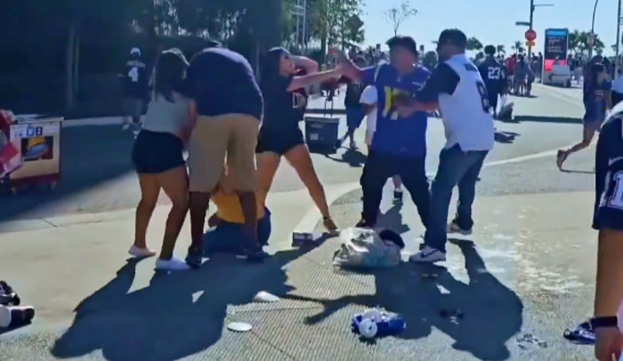 VIDEO: Rams And Cowboys Fans Wildly Brawl Outside SoFi Stadium After A Pre-seaon Game