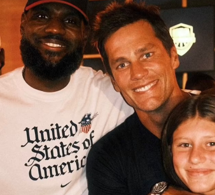 Photos Of Tom Brady And His Daughter Vivian Posing With LeBron James At Olympics Party To Celebrate USA Basketball’s 50th Anniversary