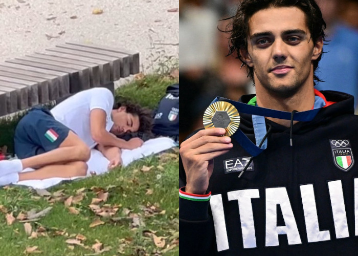 Olympic Swimmer Thomas Ceccon Spotted Sleeping Outside After Trashing The Olympic Village