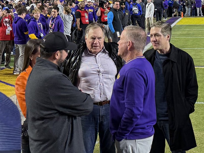 Wild Reactions Over Bill Belichick’s Tight Shirt While With His Girlfriend Jordon Hudson At LSU-Vandy Game