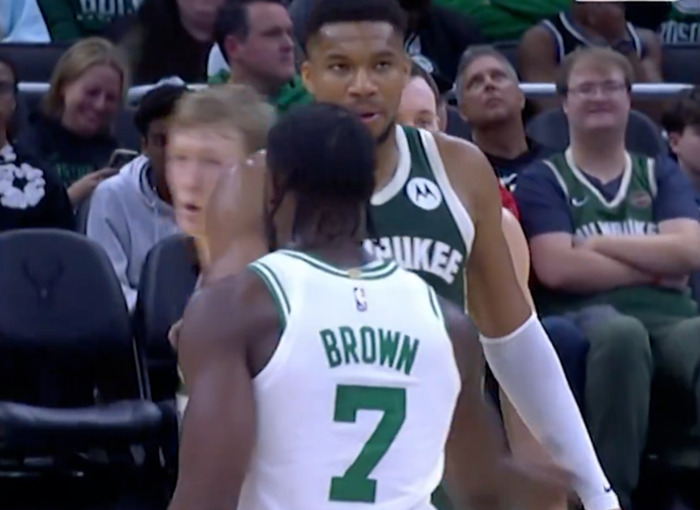 VIDEO: Giannis Antetokoumpo On Jaylen Brown Calling Him A ‘Child’ After That Fake High-five Handshake