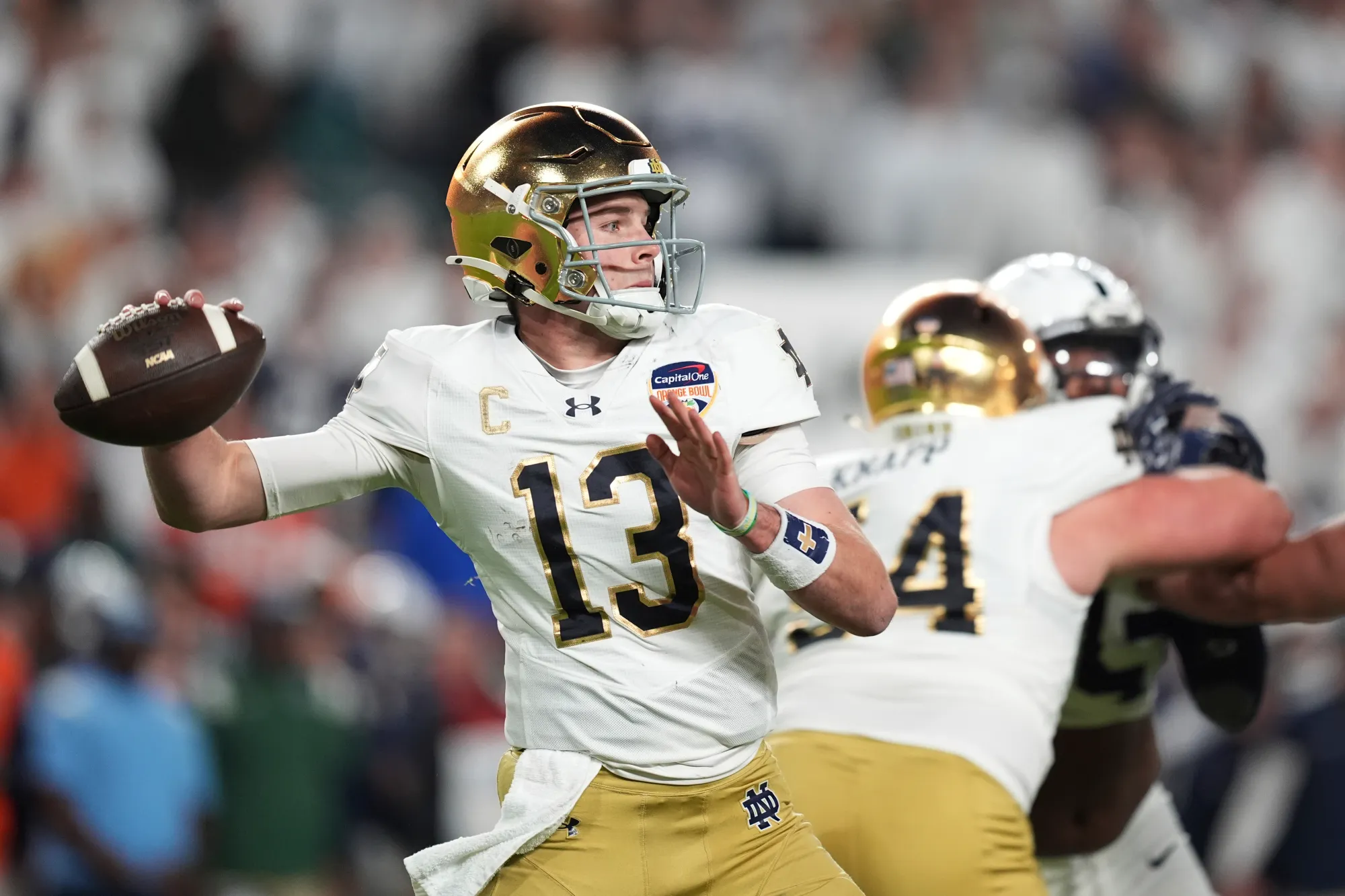 Riley Leonard Talks About Marcus Freeman’s Fiery Halftime Speech