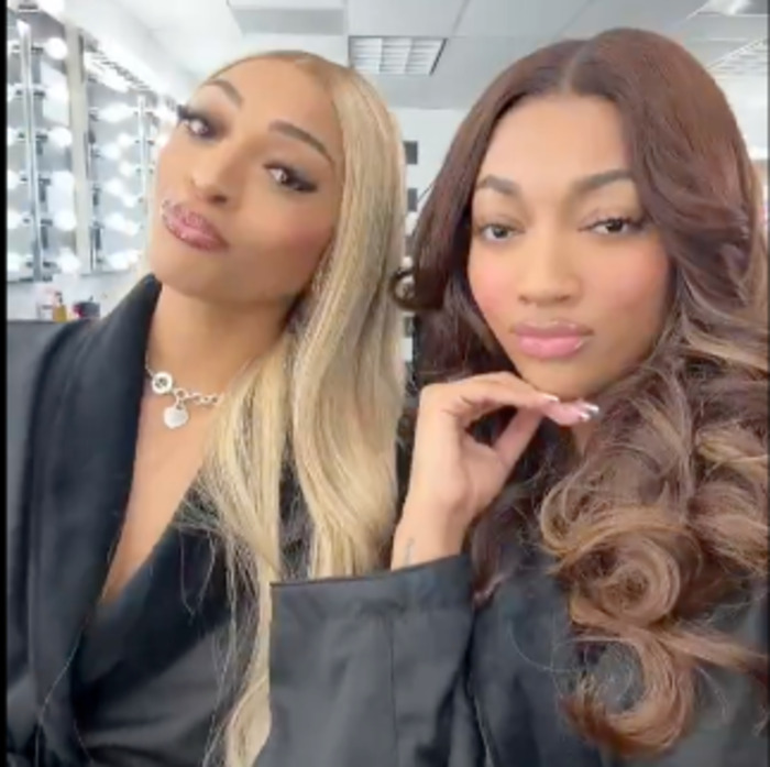 Angel Reese And DiJonai Carrington Show Off While Rocking Just Robes In The Dressing Room