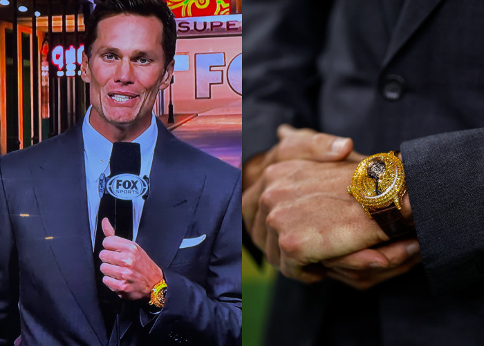 Tom Brady Flaunted His $740K Jacob & Co Yellow Sapphire Caviar Tourbillon Watch At Super Bowl LIX