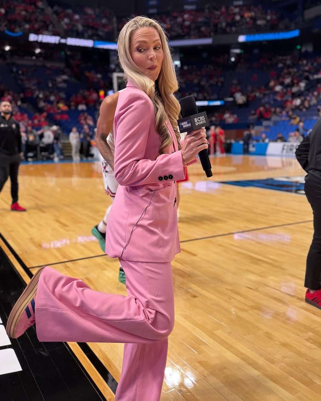 PHOTOS: Reporter Allie LaForce Poses In Pink Outfit At The NCAA Tournament