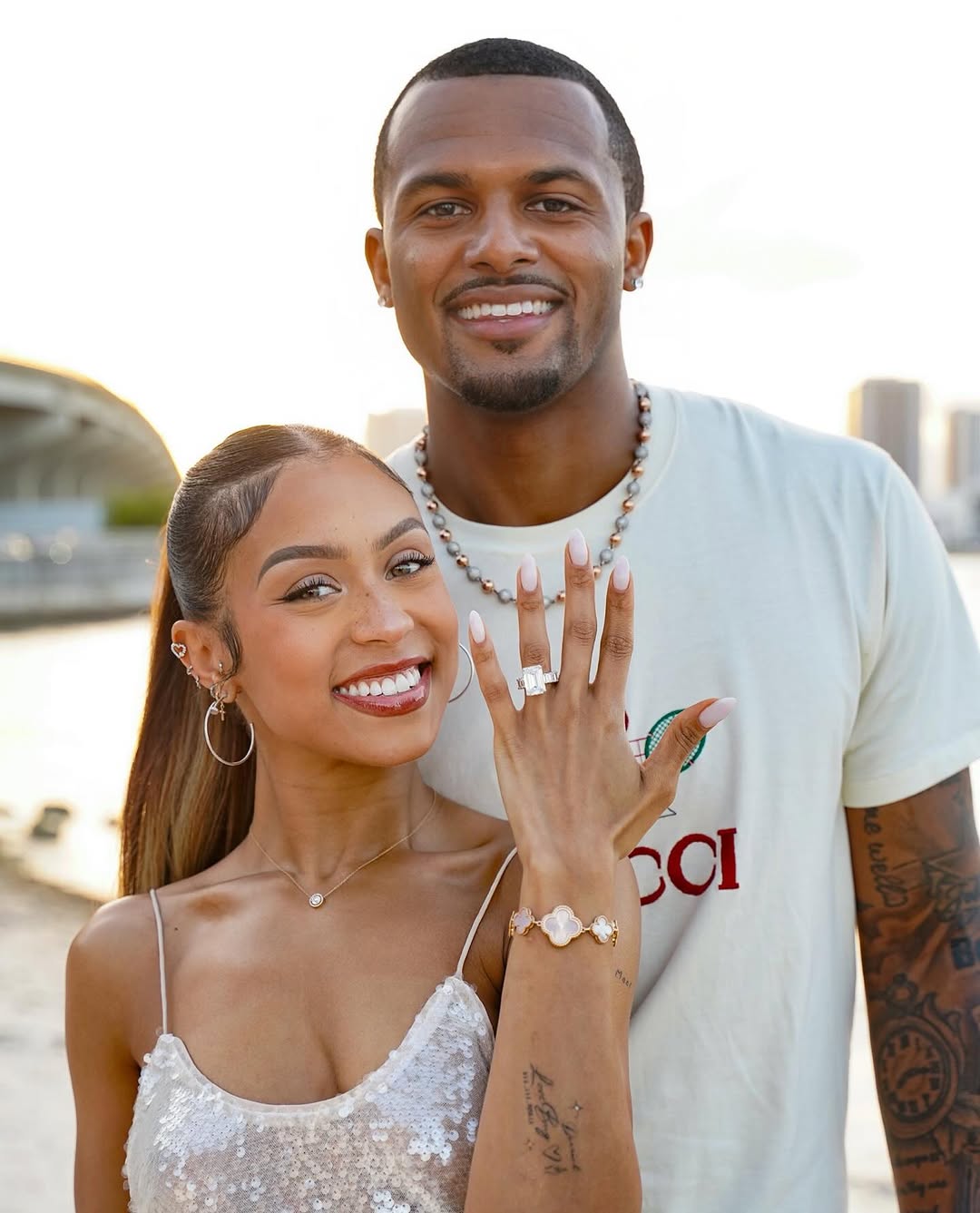 PHOTOS: Deshaun Watson Proposes To Jilly Anais With A Giant Diamond