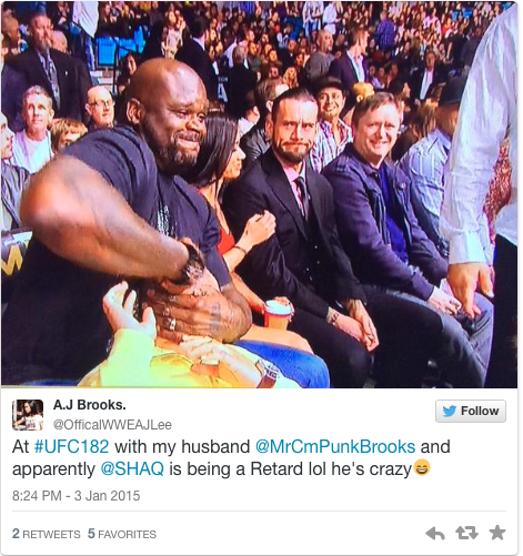 CM Punk AJ Lee Shaq UFC 182