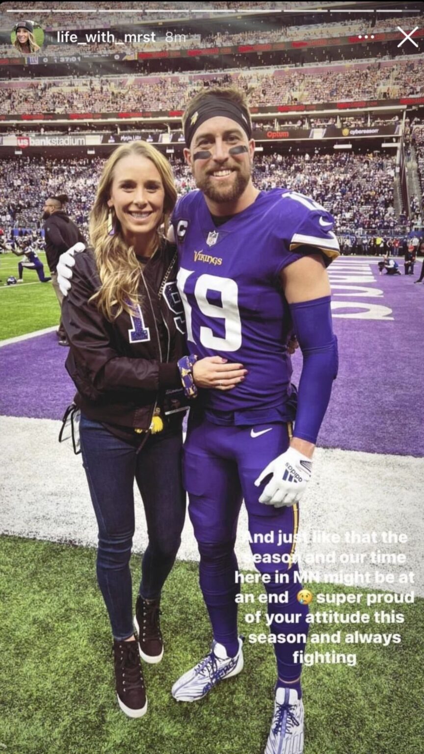 Adam Thielen’s Wife Caitlin Says He’s Done With The Vikings ...