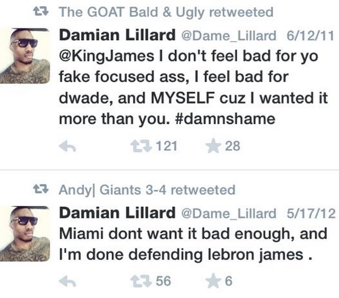 Damian Lillard LeBron James 3