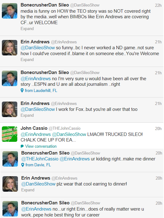 Dan Sileo Erin Andrews Tweets