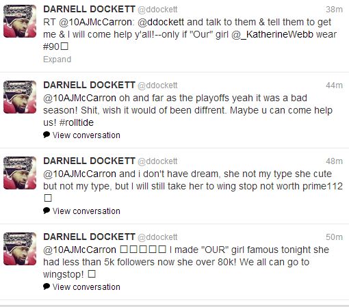 Darnell Dockett DMs Katherine Webb 3