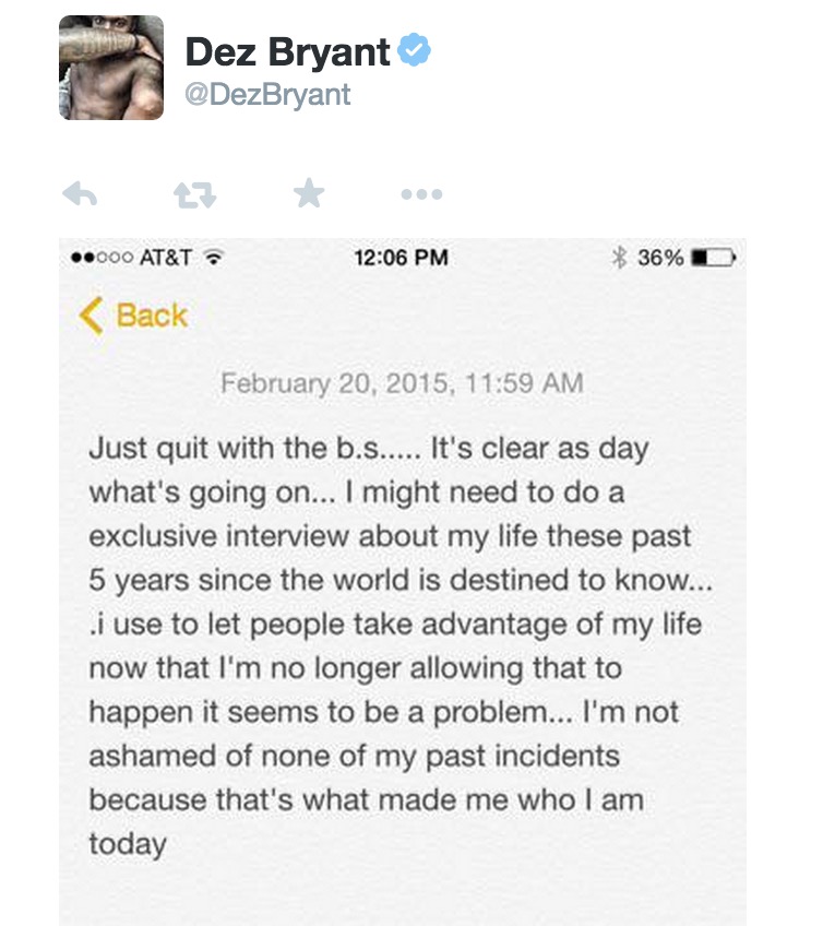 Dez Bryant Tweet