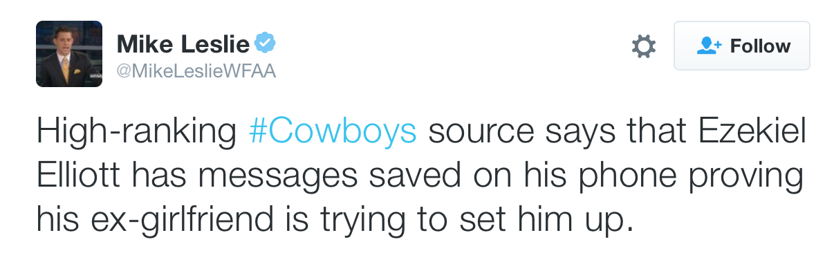 Mike Leslie Ezekiel Tweet