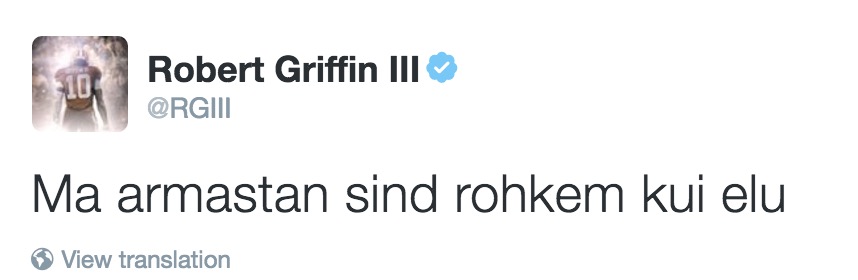 RG3 Tweets a Love Note For His Girlfriend in Her Native Estonian ...