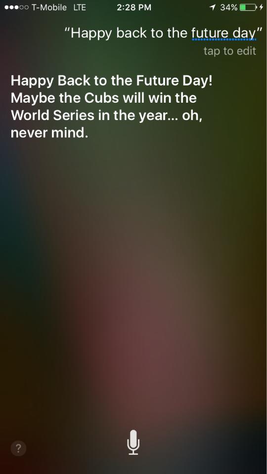 Siri and Cubs world series