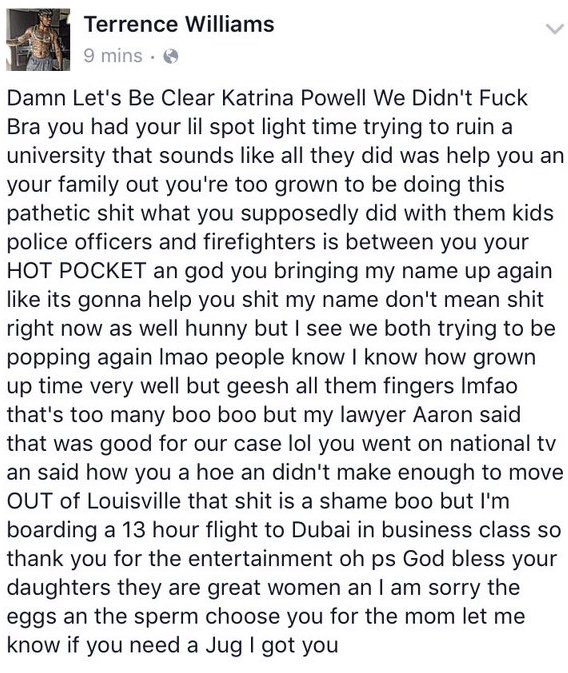 Terrence Williams reply