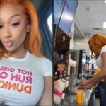 Klay Thompson Supports Megan The Stallion at Dunkin Donuts