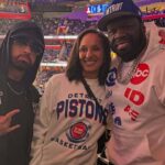 Detroit Mayor Mary Sheffield Poses With 50 Cent And Eminem At Pistons-Cavaliers Game 5 Clash