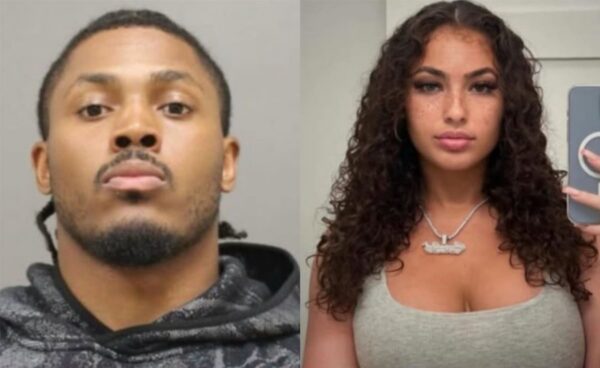 Side-by-side mugshots: a man on the left and a woman on the right, both facing the camera with neutral expressions.