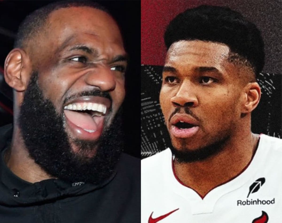 Two close-up portraits side by side: left person laughing with mouth open and beard, right person looking surprised in a white sports jersey.