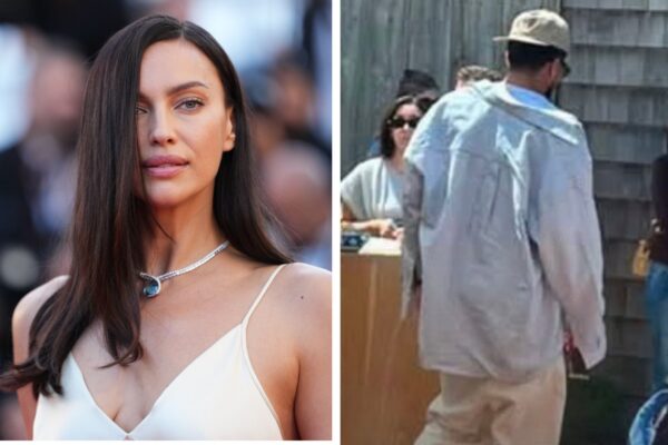 Left: close-up of a woman with long dark hair in a white dress; right: person in a light protective suit walking away outdoors.