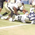 Brock Rechsteiner, a Rookie for the Saints “German Suplexes” Cowboys Rival in a Brawl